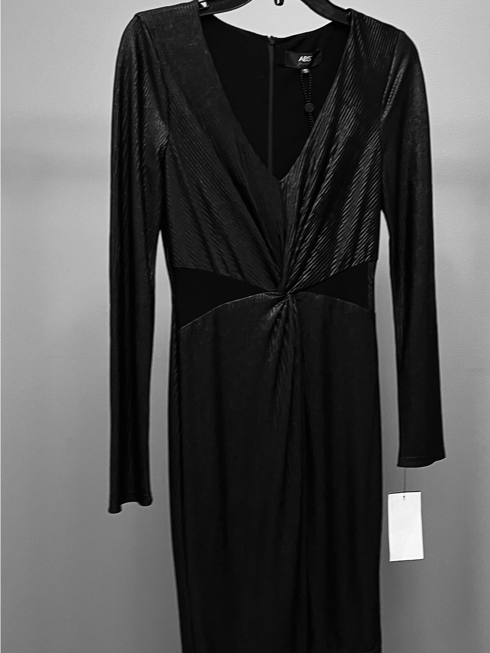 Allen B. by Allen Schwartz Black Long-Sleeve Twist-Front Dress